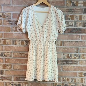 Sienna Sky Cream and Black Flutter Sleeve Sundress